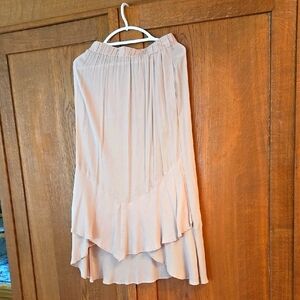 Final Touch Latte Color Pleated Midi Skirt